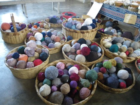 Hand-dyed yarn in Guatemala